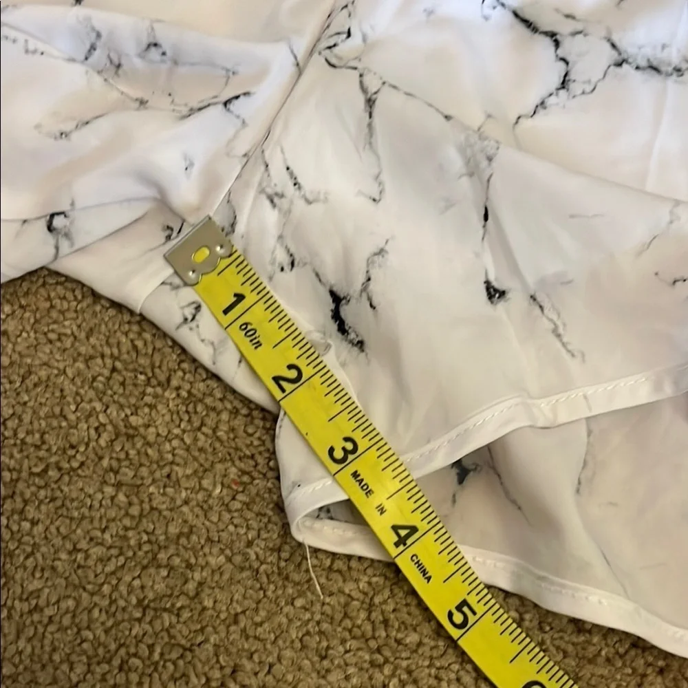 Buffbunny White Marble Athletic Shorts XL